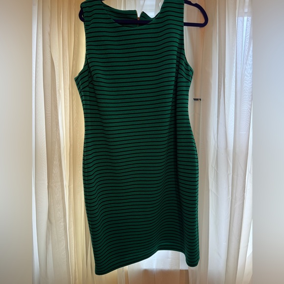 New w tags Chaps Green Striped Dress - Picture 2 of 4